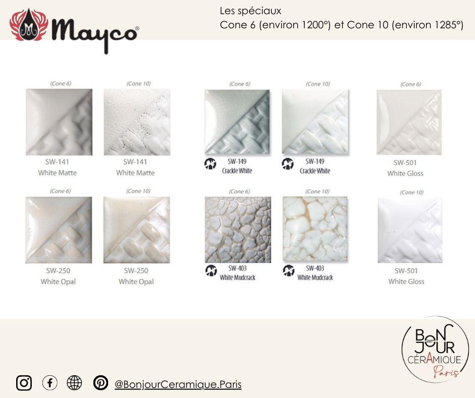 nuancier emaux gres et porcelaine mayco chez bonjour ceramique paris