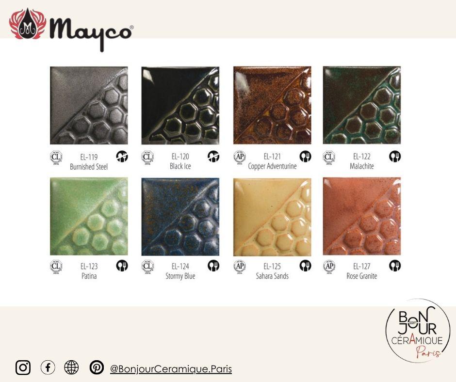 nuancier email faience mayco gamme elements