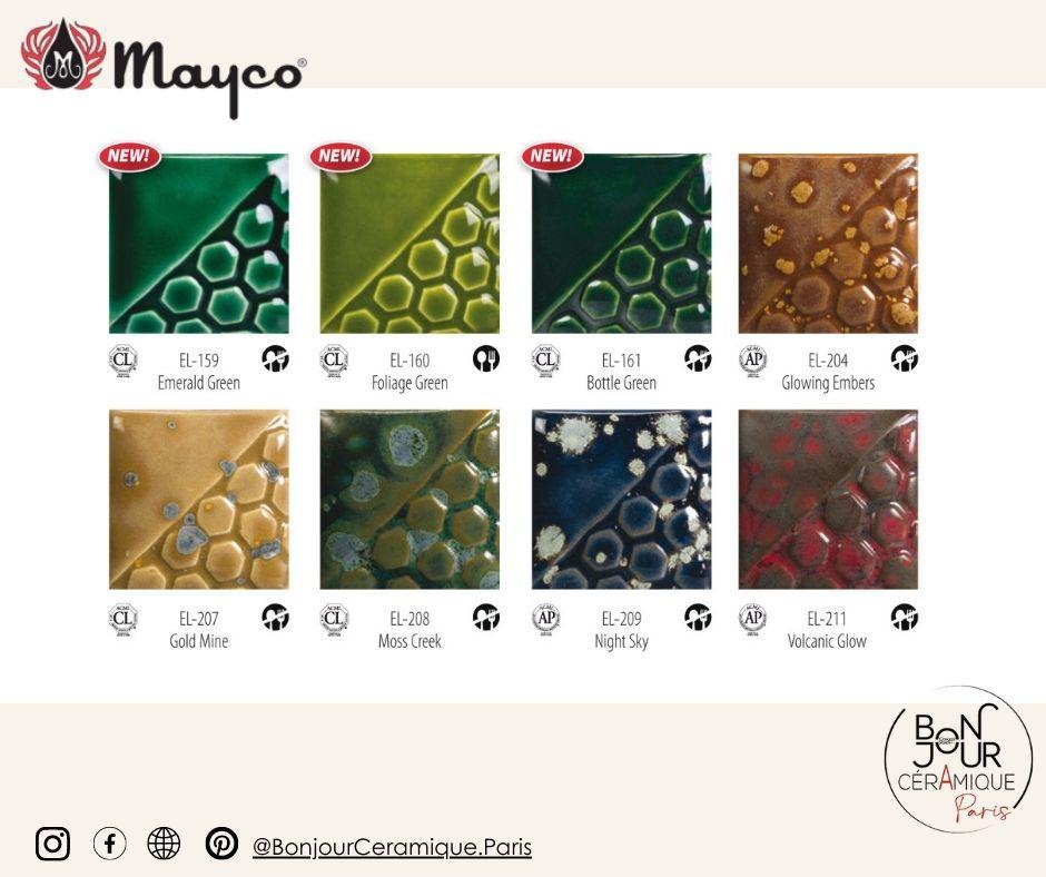 nuancier email faience mayco gamme elements