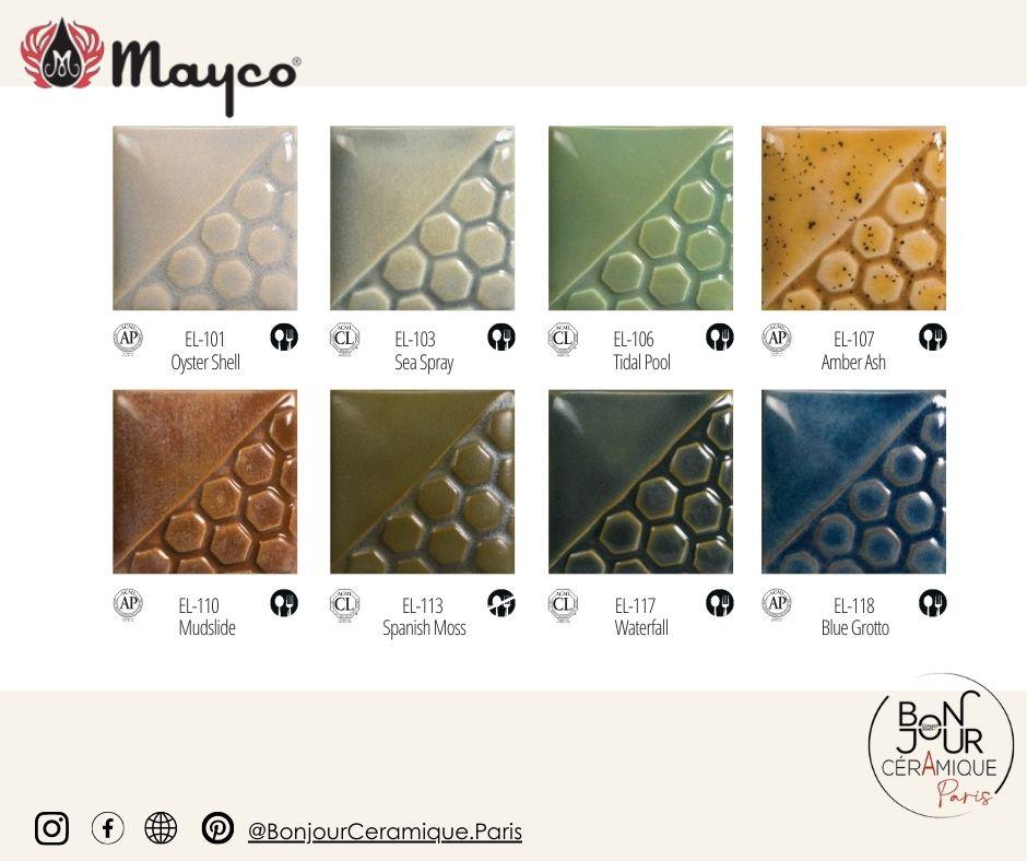 nuancier email faience mayco gamme elements