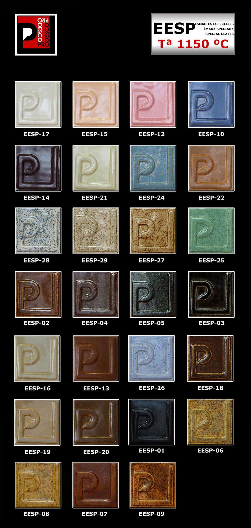 Nuancier EESP emaux a effets Prodesco