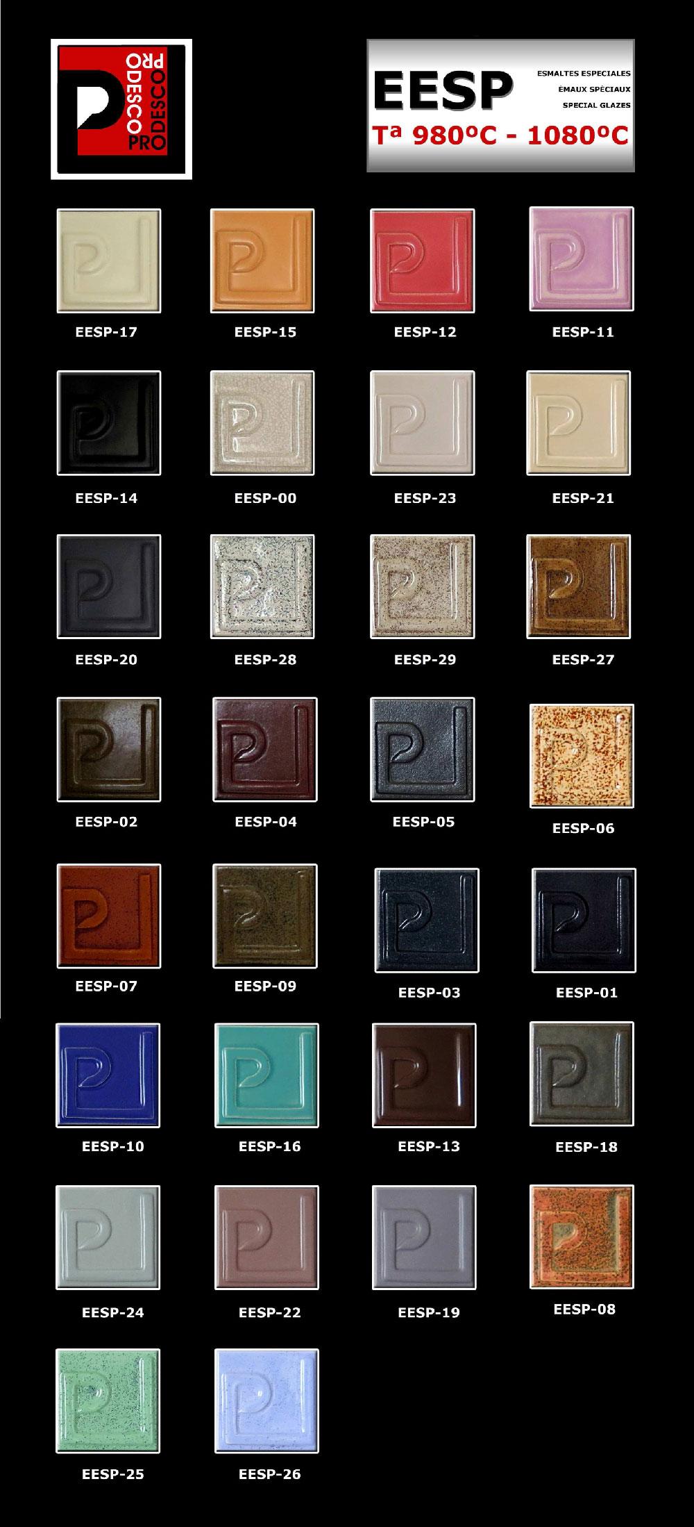 Nuancier EESP emaux a effets Prodesco