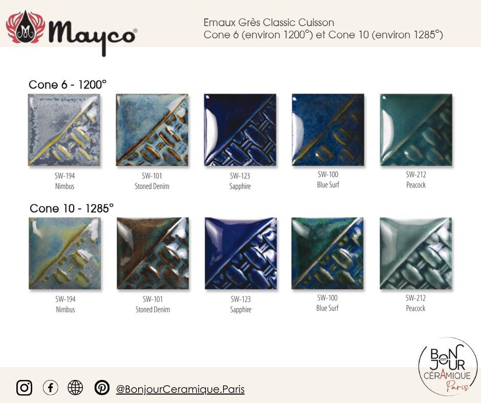 nuancier emaux gres et porcelaine mayco chez bonjour ceramique paris