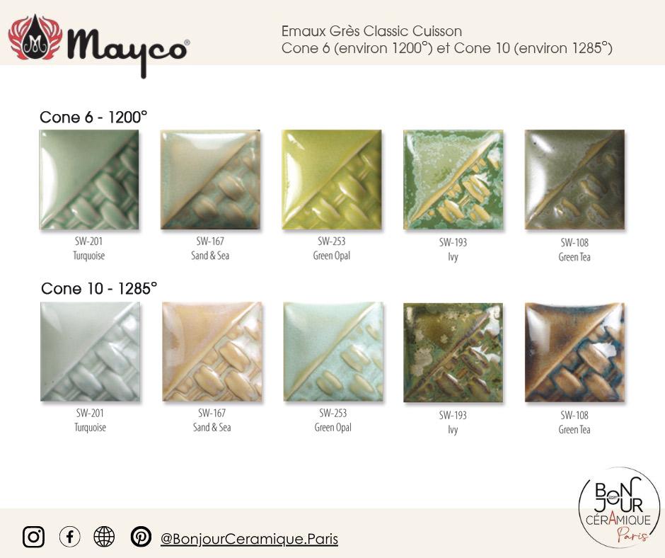 nuancier emaux gres et porcelaine mayco chez bonjour ceramique paris