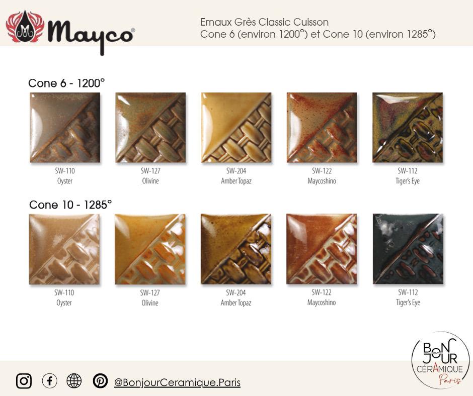 nuancier emaux gres et porcelaine mayco chez bonjour ceramique paris