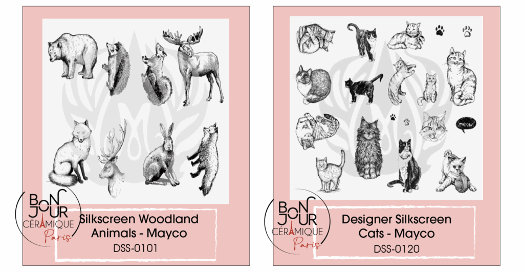 SILKSCREENS de MAYCO Par Bonjour Céramique PARIS Animaux -9