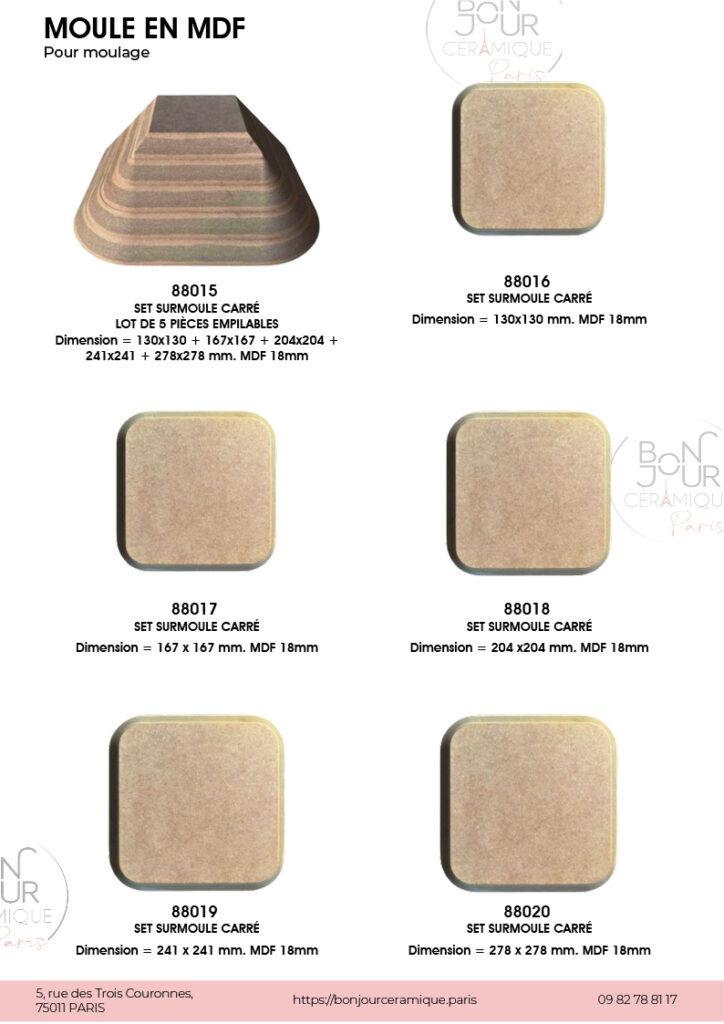 Moules en MDF pour céramique par Bonjour Céramique Paris