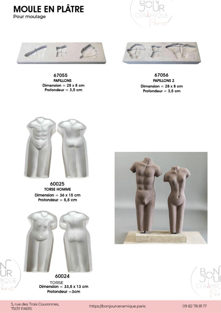 Moules en plâtre pour céramique par Bonjour Céramique Paris