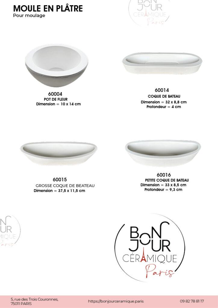 Moules en plâtre pour céramique par Bonjour Céramique Paris