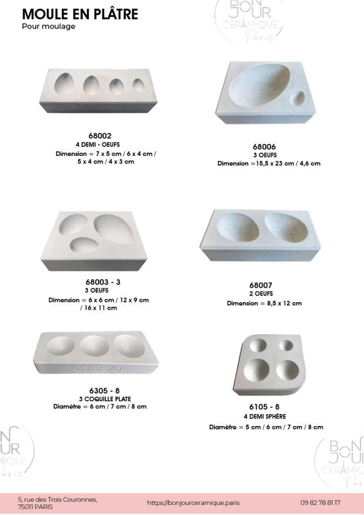 Moules en plâtre pour céramique par Bonjour Céramique Paris