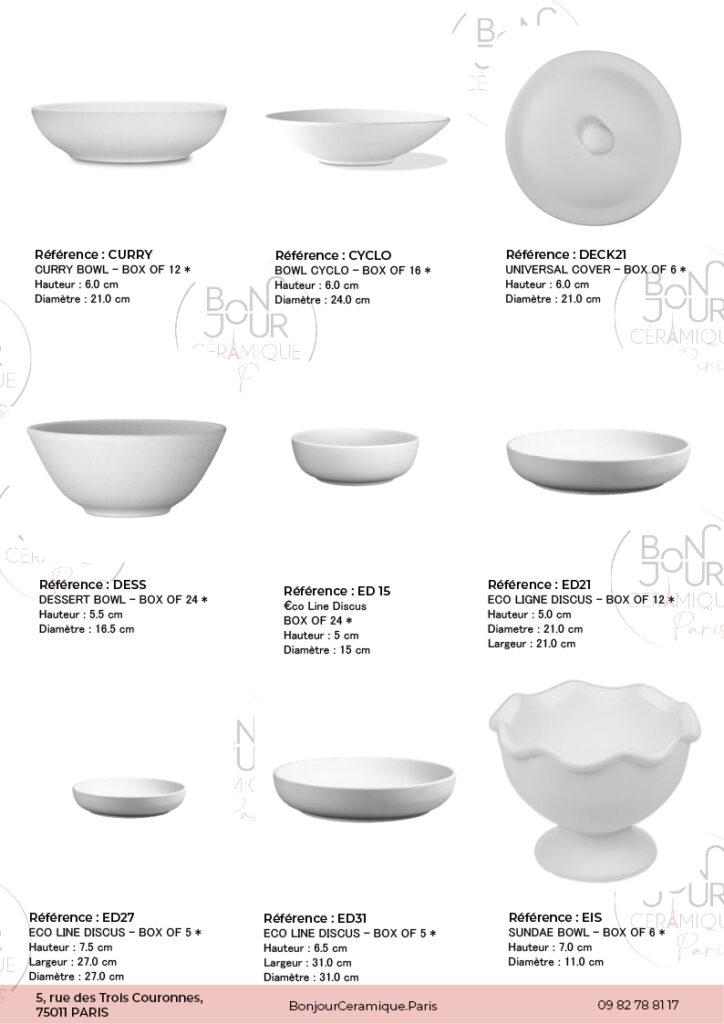 Bol en biscuit de faïence blanche. À personnaliser sans limite