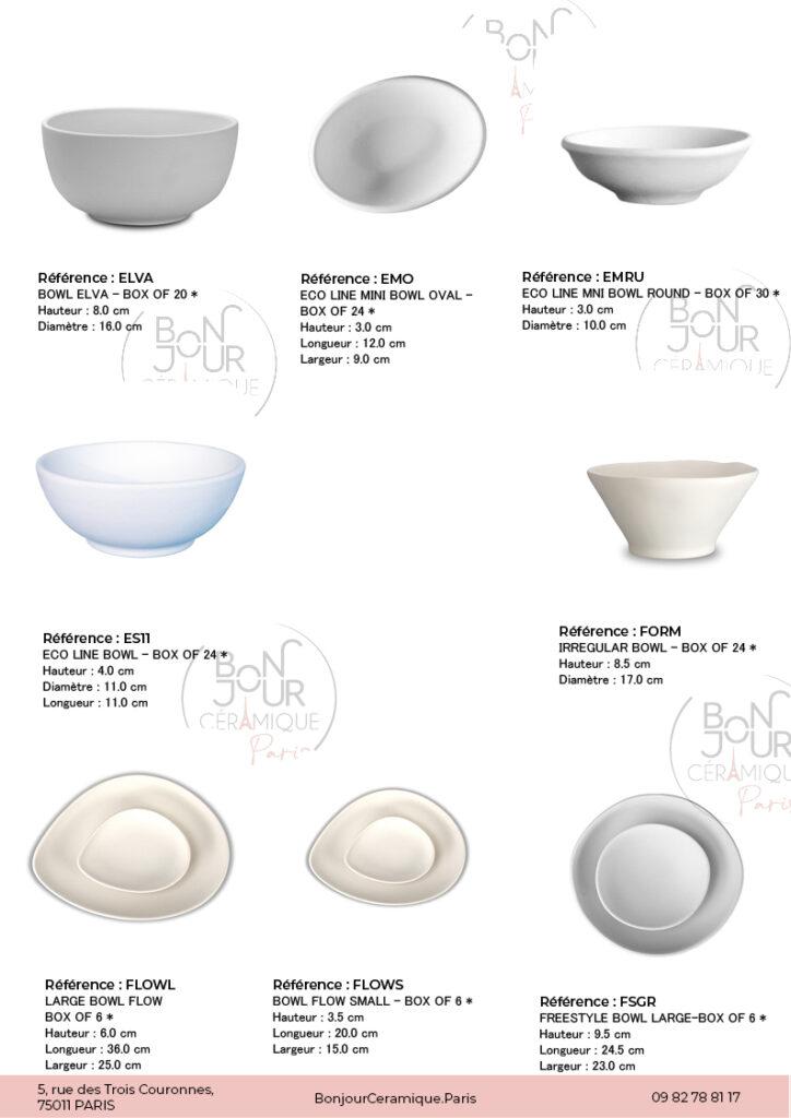 Bol en biscuit de faïence blanche. À personnaliser sans limite