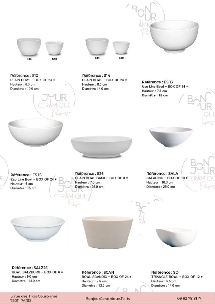 Bol en biscuit de faïence blanche. À personnaliser sans limite