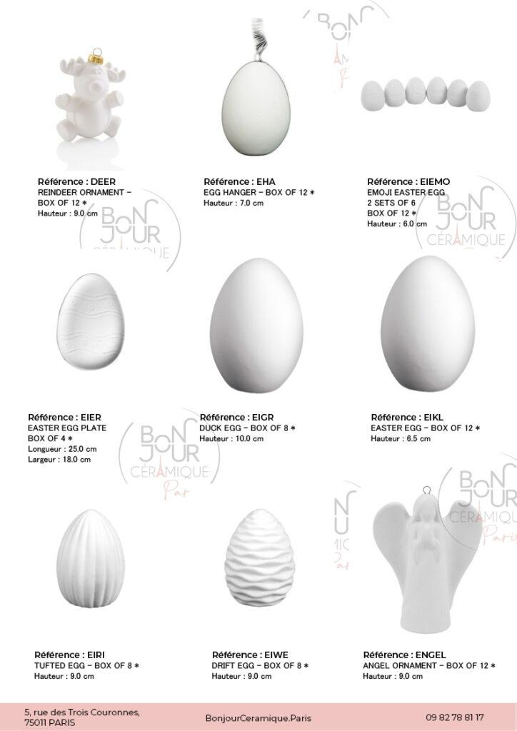 Célébrations en biscuit de faïence blanche. À personnaliser sans limite