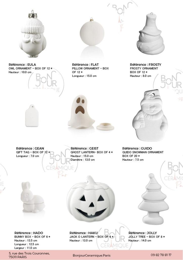 Célébrations en biscuit de faïence blanche. À personnaliser sans limite