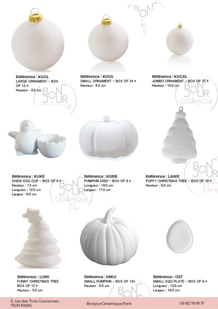 Célébrations en biscuit de faïence blanche. À personnaliser sans limite