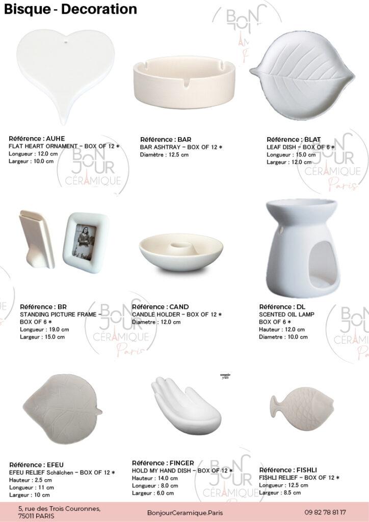 Décoration en biscuit de faïence blanche. À personnaliser sans limite