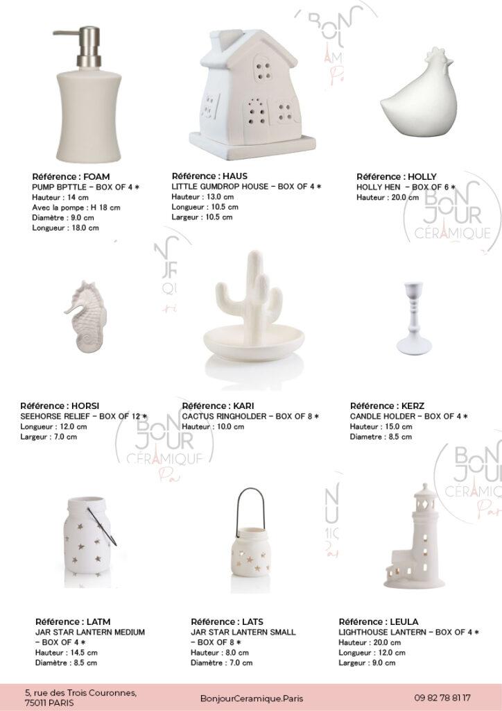 Décoration en biscuit de faïence blanche. À personnaliser sans limite