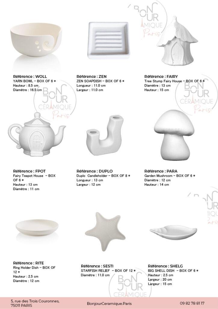 Décoration en biscuit de faïence blanche. À personnaliser sans limite