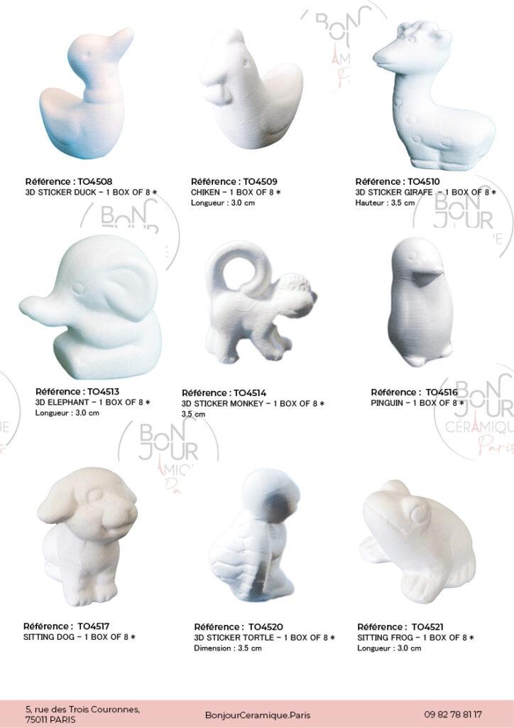 Stickers en biscuit de faïence blanche. À personnaliser sans limite